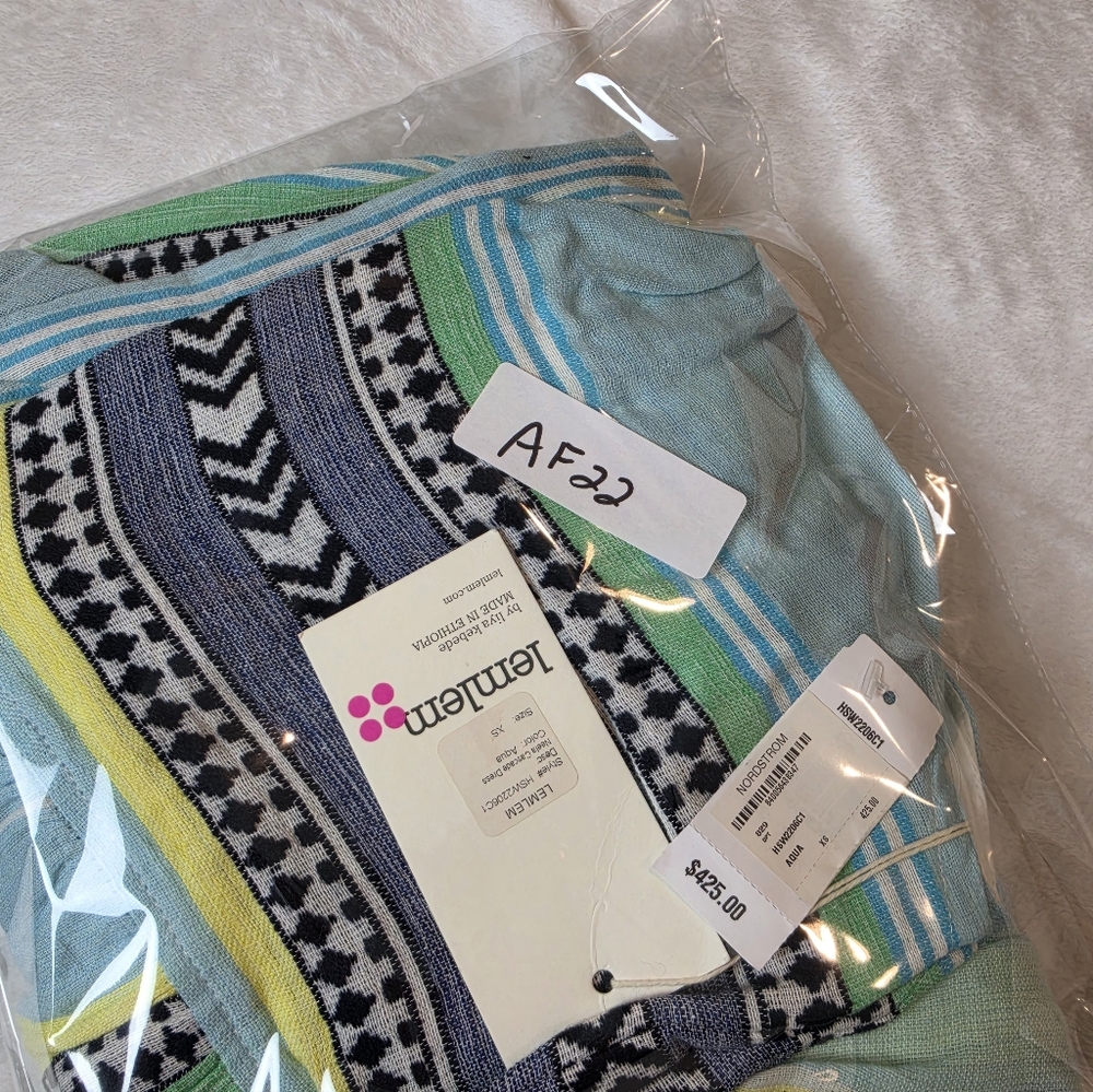 NWT Lemlem Neela Cascade Tiered Dress in Sky Blue XS - Picture 9 of 9